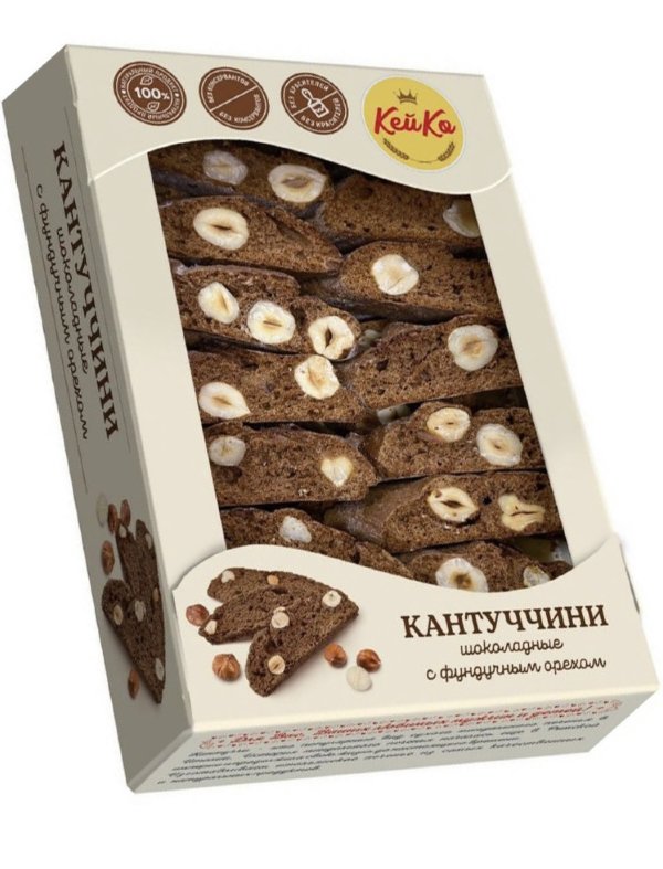 №3 Кей Ко Кантуччини шоколадные с фундучным орехом, 200г  в Одинцово